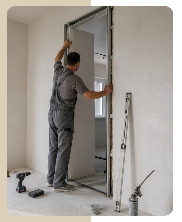 Профессиональная установка невидимой двери под ключ в Североуральске